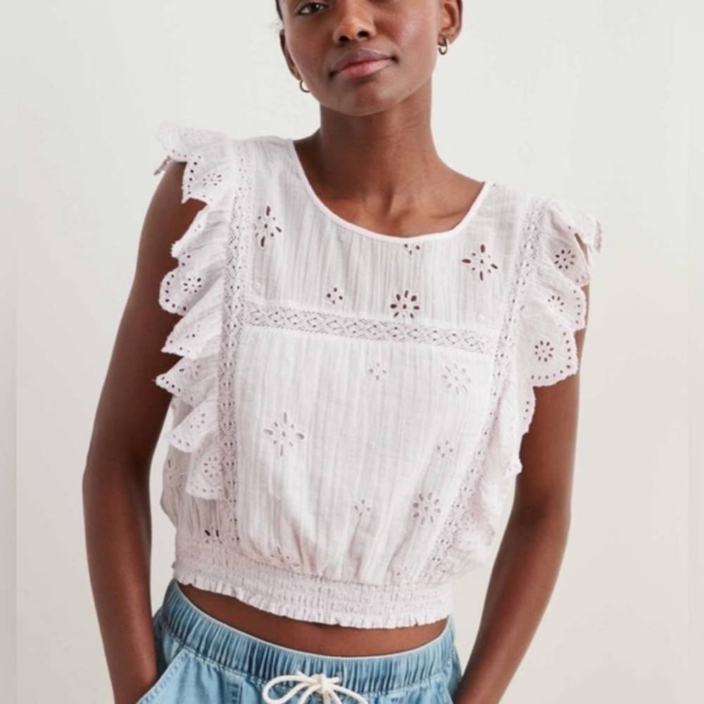 NWOT aerie eyelet cropped shirt